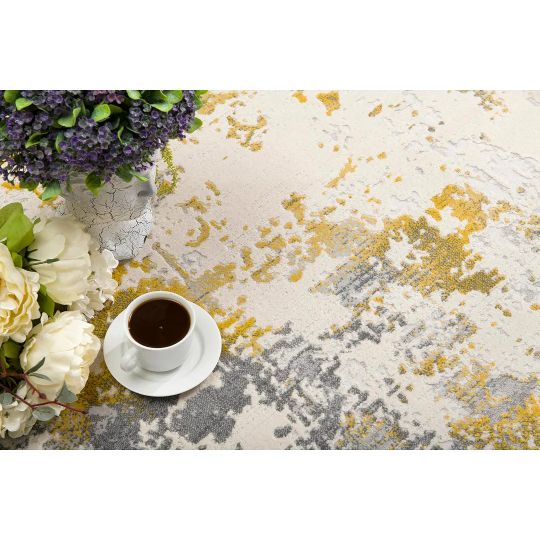 Tylor Abstract Gold Area Rug Williston Forge Rug Size: Runner 2' x 13'