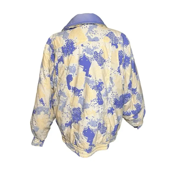 Tyrolia by HEAD Vtg 90s Full Zip Button Down Ski Jacket Snowboard Pastel Yellow