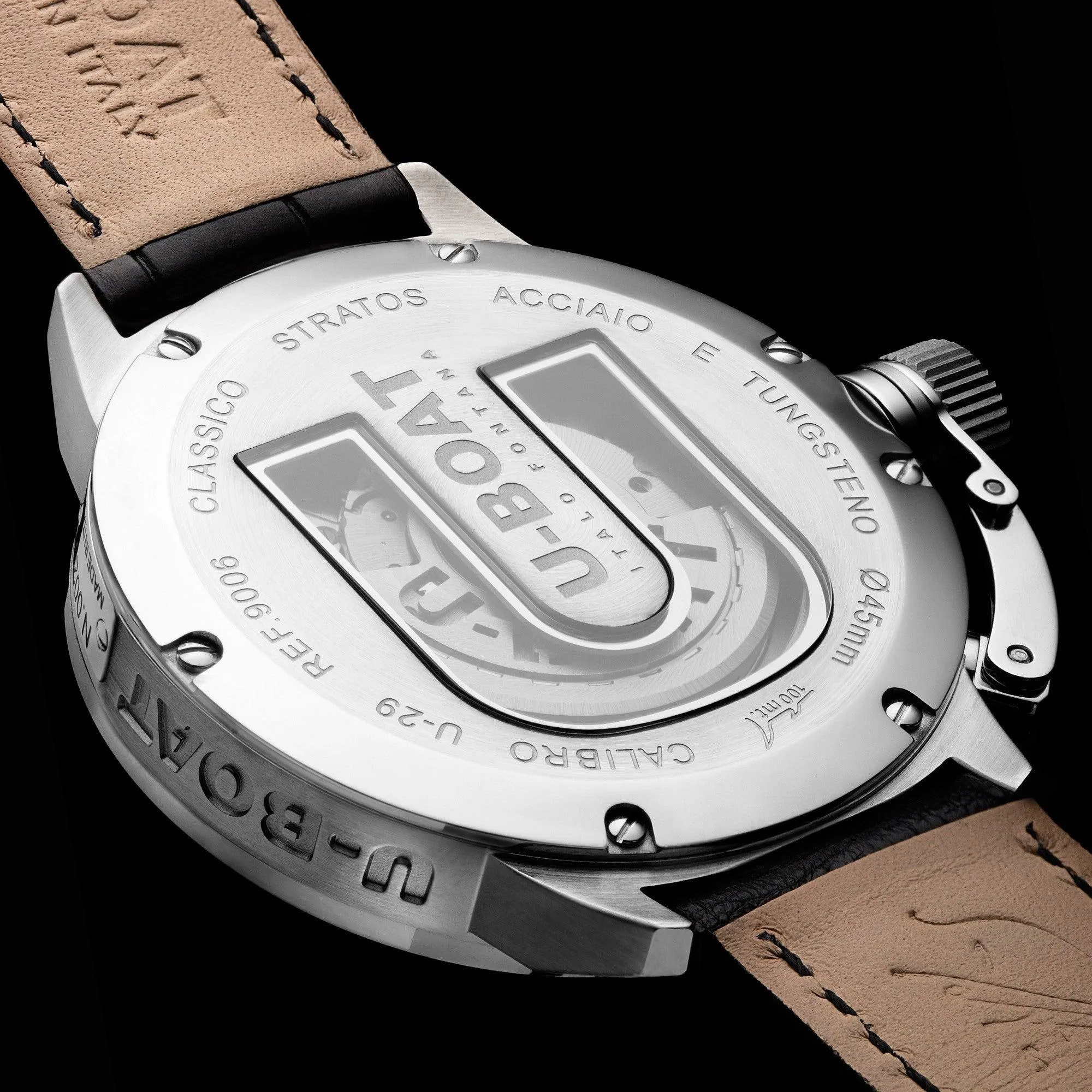 U-Boat Men's Watch Stratos 45 BK 45mm Automatic Steel 9006