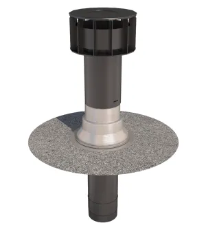 Ubbink OFT-4 Bitumen Flat Roof Vent Terminal - Twin Wall (131mm Diameter)
