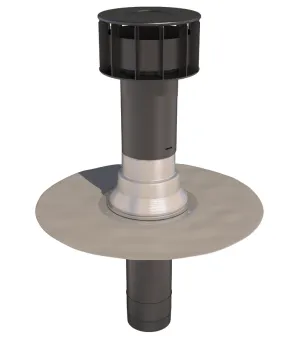 Ubbink OFT-4 PVC Flat Roof Vent Terminal - Twin Wall (131mm Diameter)