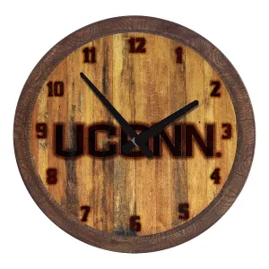 UConn Huskies: Branded "Faux" Barrel Top Wall Clock
