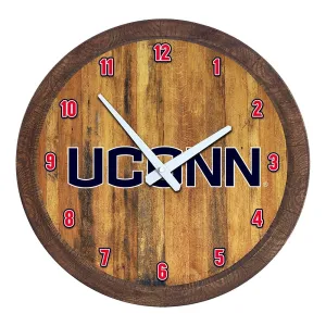 UConn Huskies: "Faux" Barrel Top Wall Clock