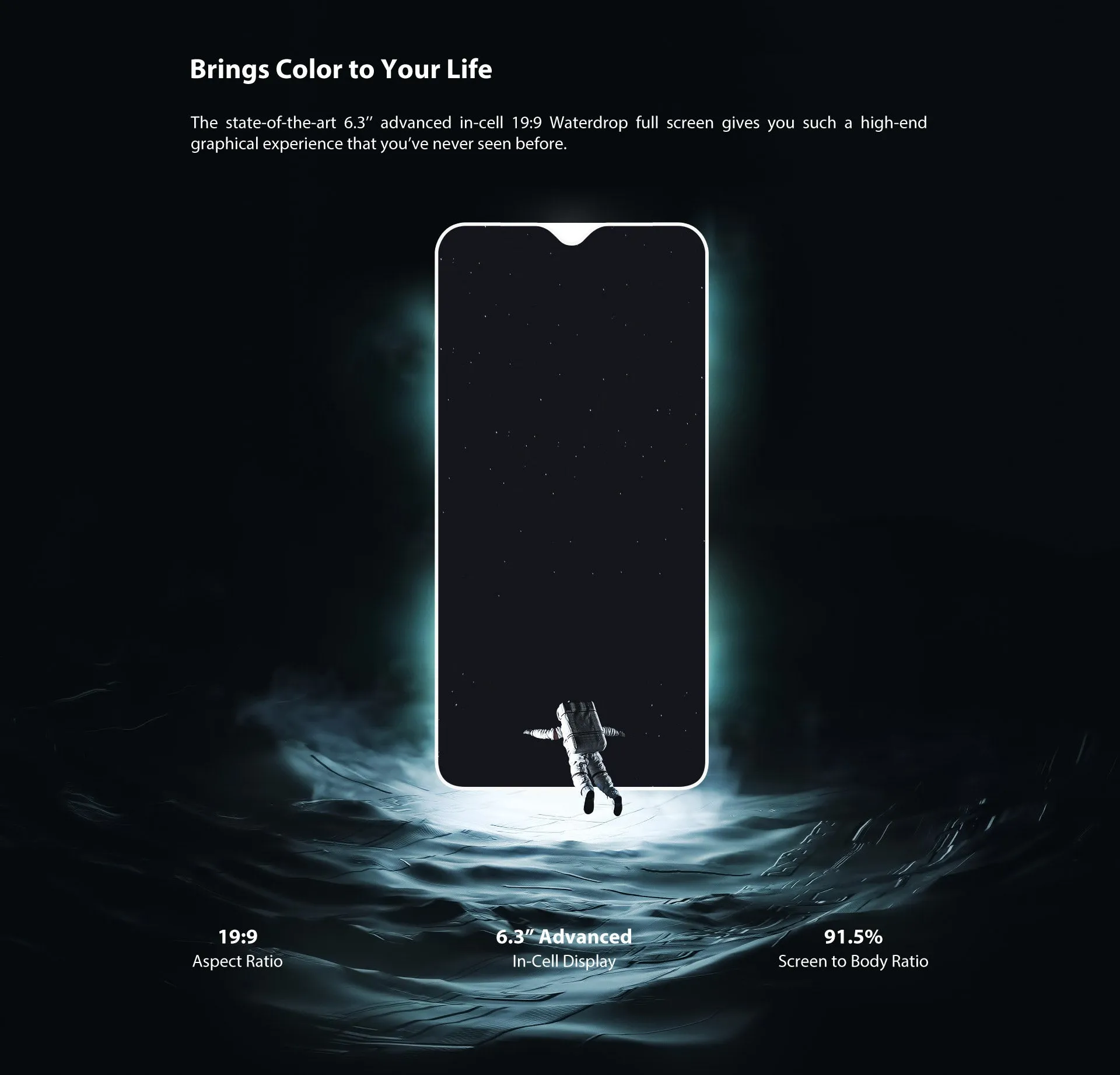 UMIDIGI One Max 4G Phablet Phone - Android 8.1, 6.3 Inch Display, 4GB RAM, 128GB ROM, 4150mAh - Aurora  Black (EU Version)