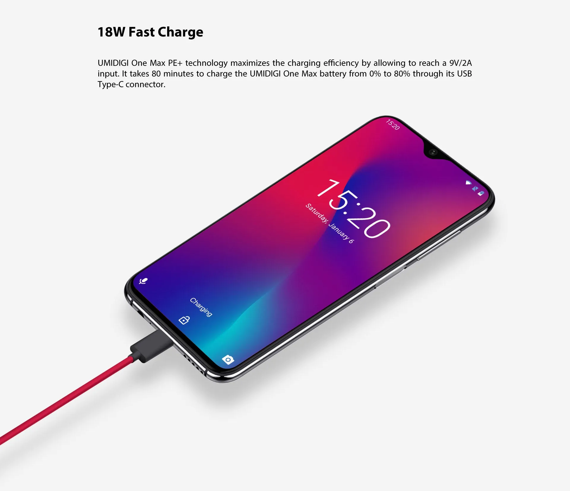 UMIDIGI One Max 4G Phablet Phone - Android 8.1, 6.3 Inch Display, 4GB RAM, 128GB ROM, 4150mAh - Carbon Black (EU Version)