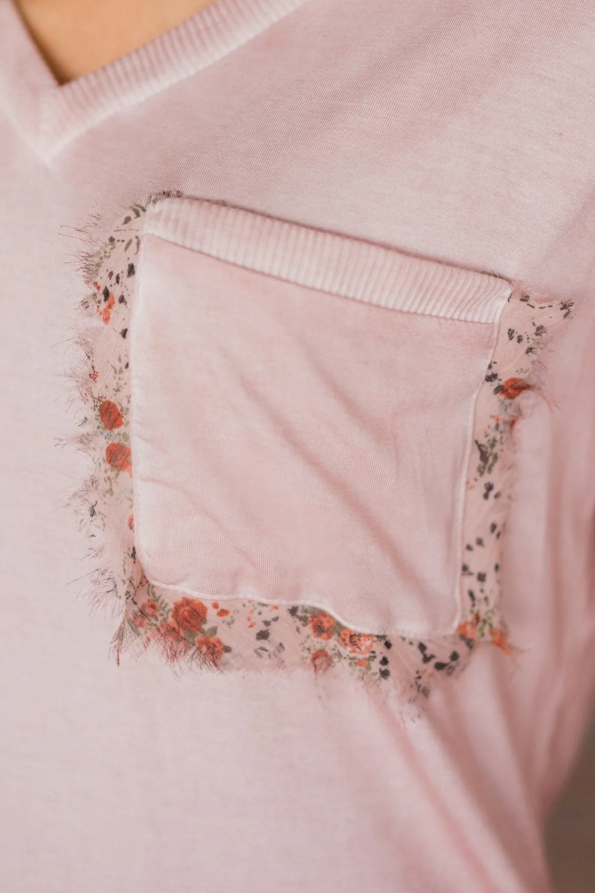 Unconditional Love Pocket Top- Vintage Blush
