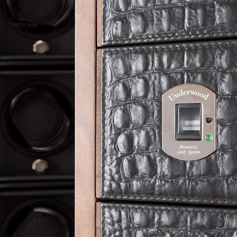Underwood (London) - 30-Unit Biometric Cabinet in Black Leather