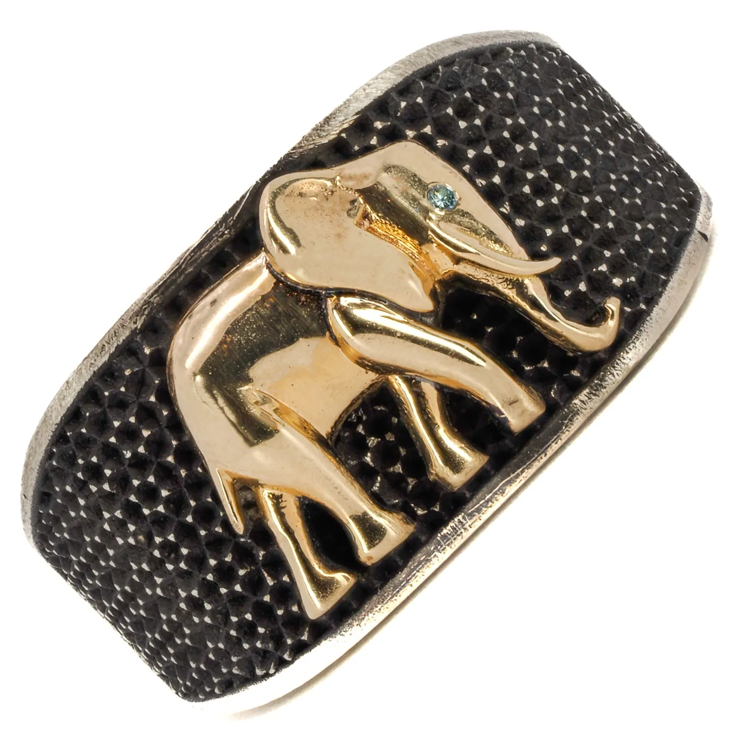 Unique Silver And Gold Elephant Ring
