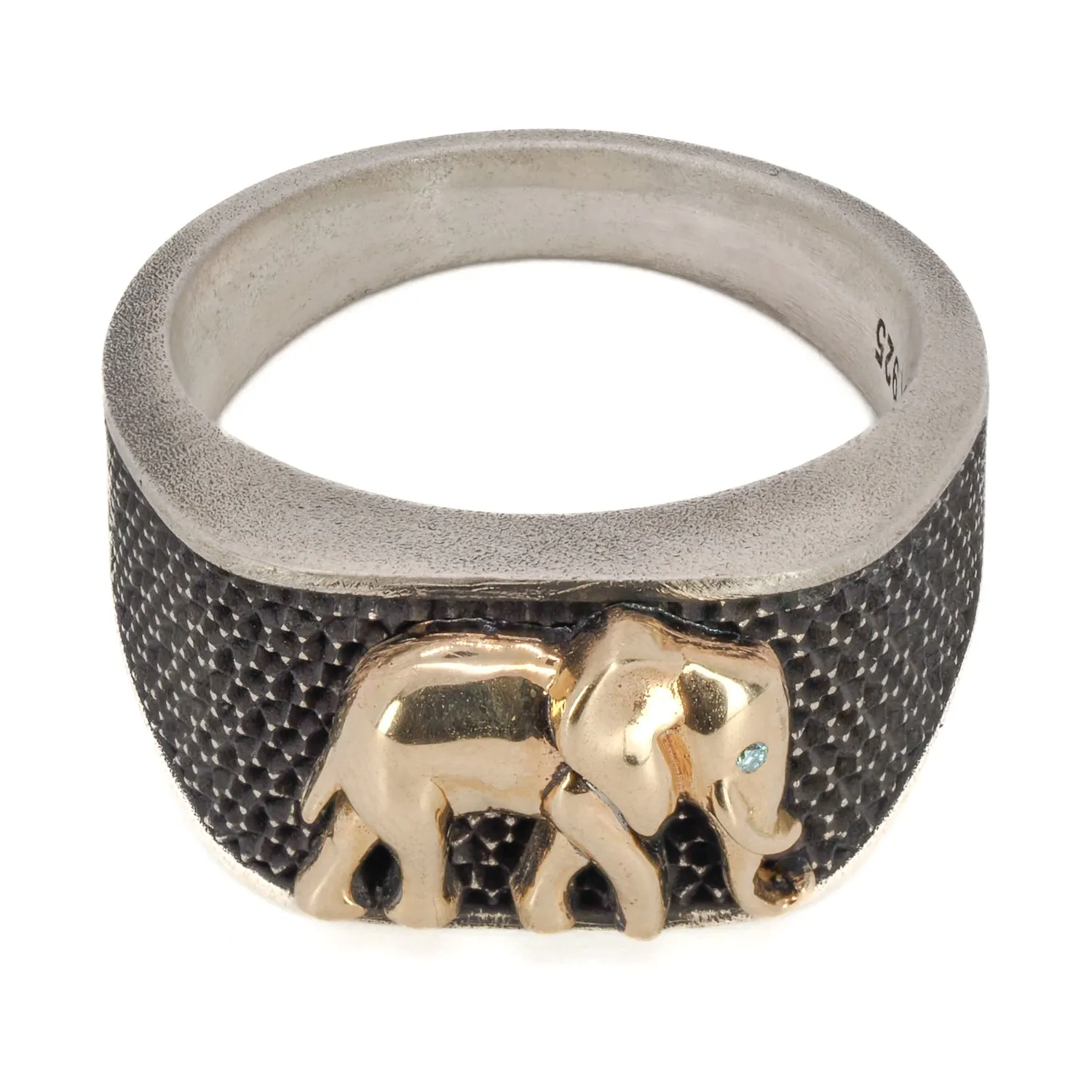 Unique Silver And Gold Elephant Ring