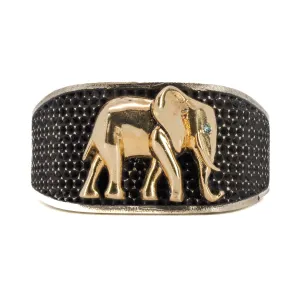 Unique Silver And Gold Elephant Ring
