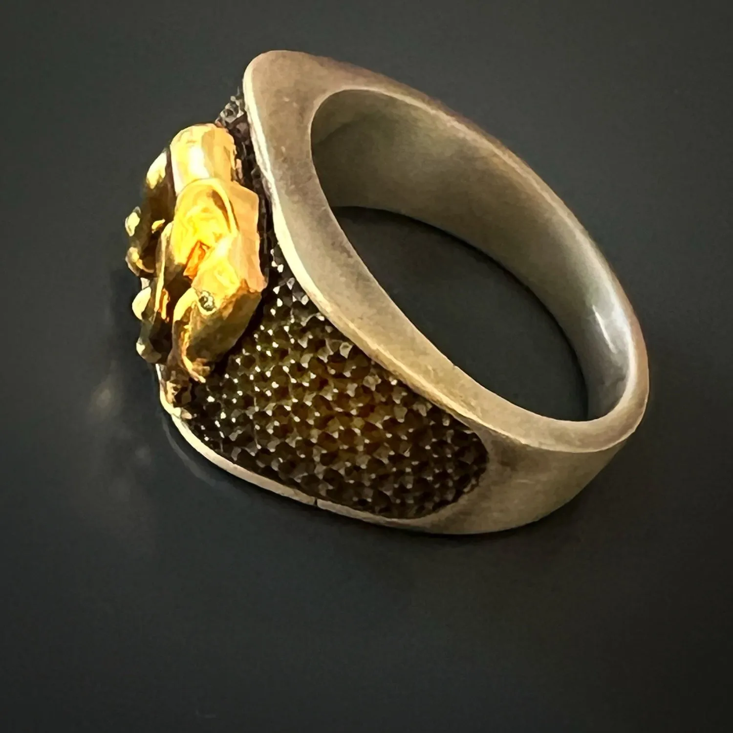 Unique Silver And Gold Elephant Ring