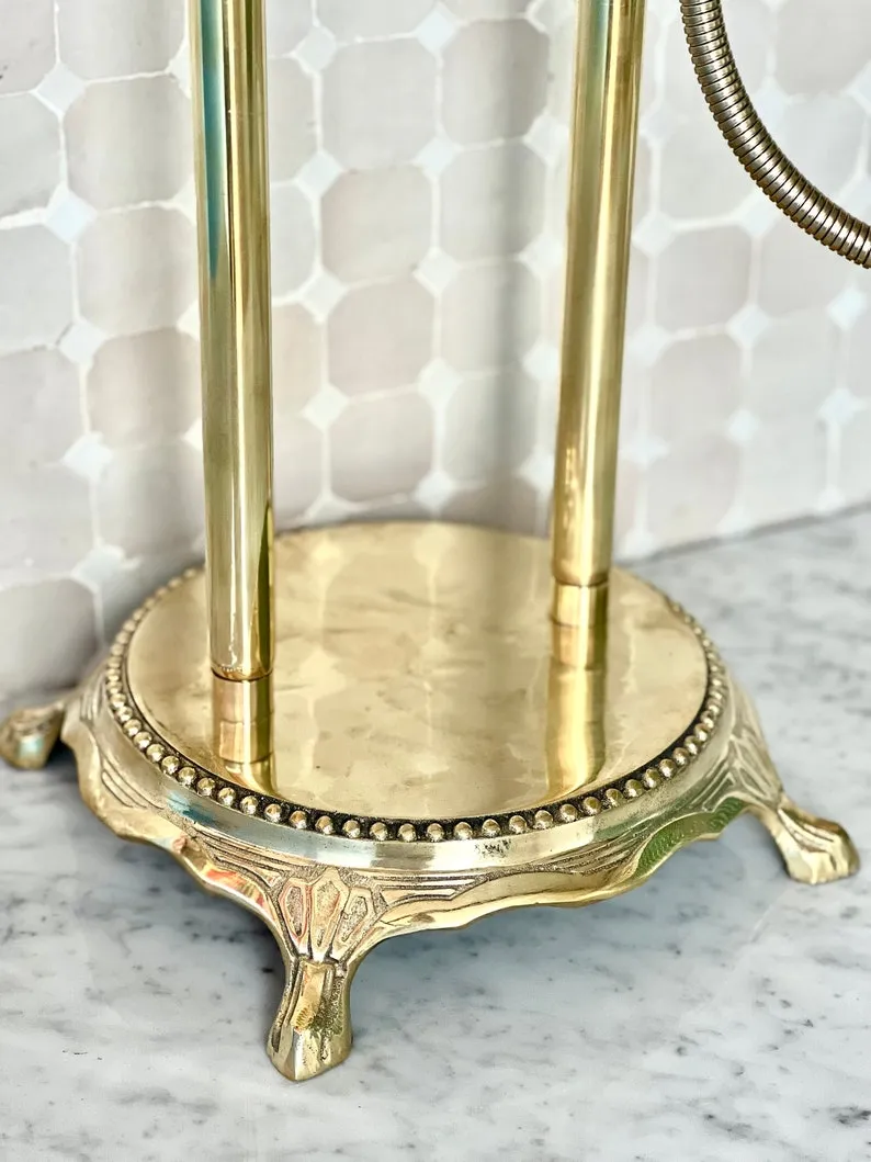 Unlacquered Brass Exposed Shower Head with Handheld - Handcrafted Solid Brass Shower Combo System