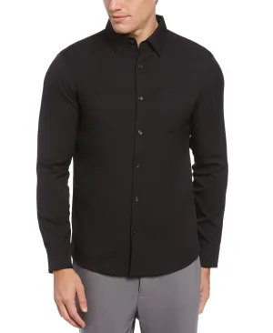 Untucked Total Stretch Slim Fit Solid Shirt - Black