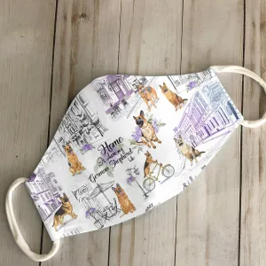 Urban, Vintage Flower And German Shepherd EZ07 3007 Face Mask