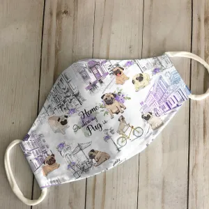 Urban, Vintage Flower And Pug EZ07 3007 Face Mask