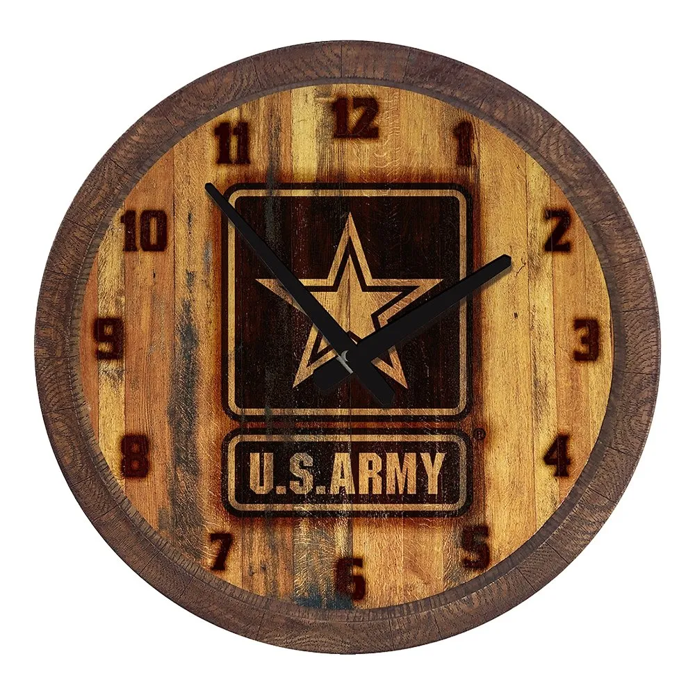 US Army: Branded "Faux" Barrel Top Wall Clock