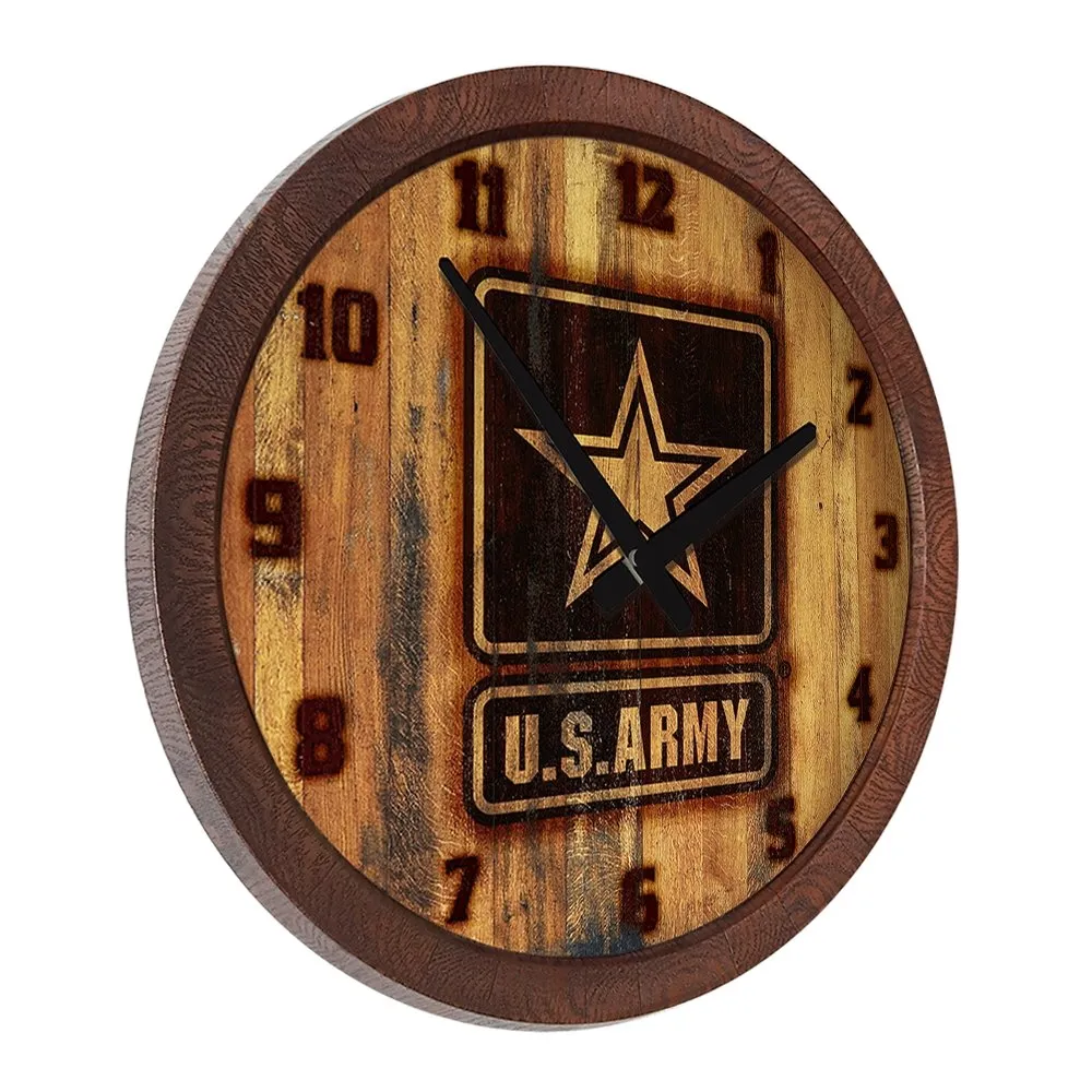 US Army: Branded "Faux" Barrel Top Wall Clock