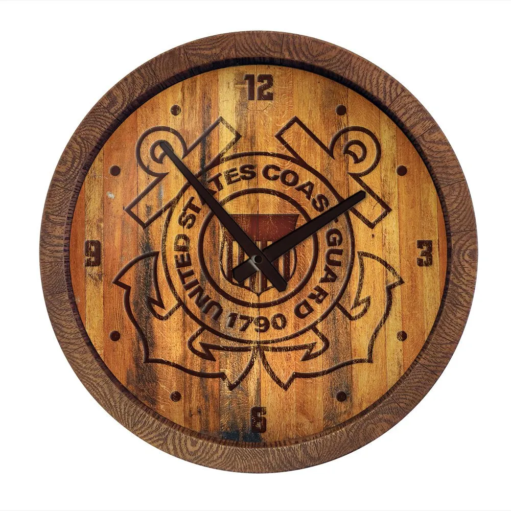 US Coast Guard: Branded "Faux" Barrel Top Wall Clock
