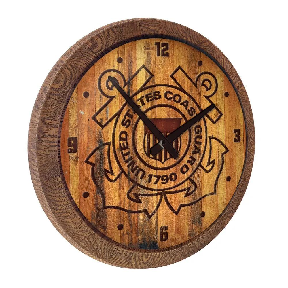 US Coast Guard: Branded "Faux" Barrel Top Wall Clock