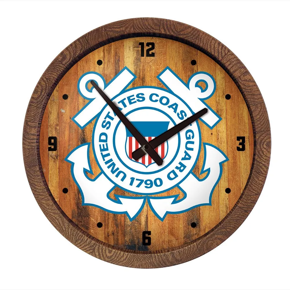 US Coast Guard: "Faux" Barrel Top Wall Clock