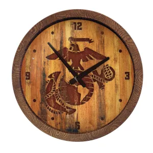 US Marine Corps: Branded "Faux" Barrel Top Wall Clock