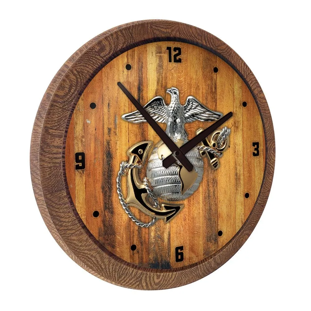 US Marine Corps: "Faux" Barrel Top Wall Clock