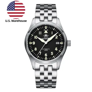 U.S. Warehouse -ADDIESDIVE®39mm Leather Men's Elegant Automatic Watch Diver 200M (MY-H2)