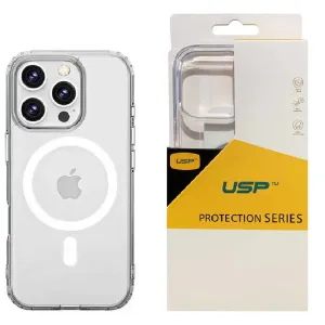 USP Apple iPhone 16 Pro (6.3') Clear Rock Shockproof Case with MagSafe - Ultra-Thin, Lightweight, Non-Slip, Multi-Layer, Strong And Durable Materials