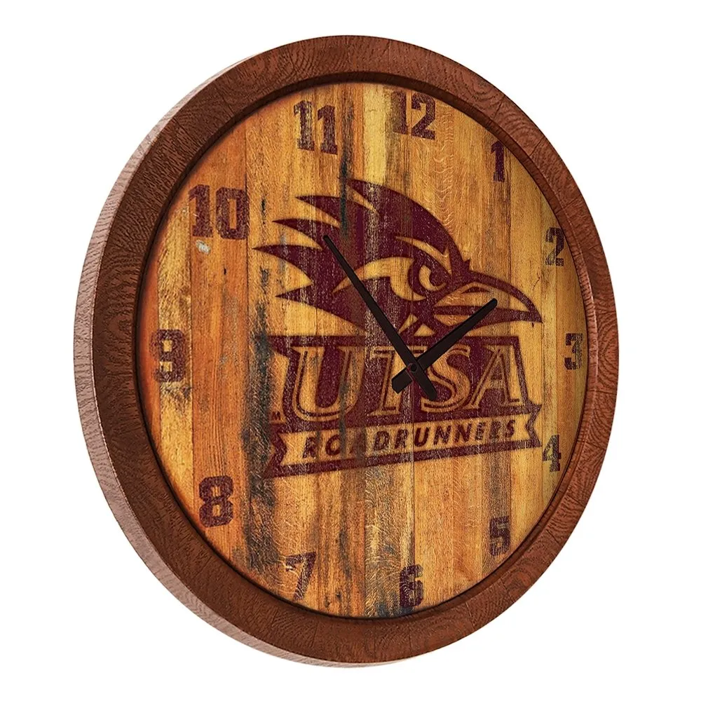 UT San Antonio Roadrunners: Branded "Faux" Barrel Top Wall Clock