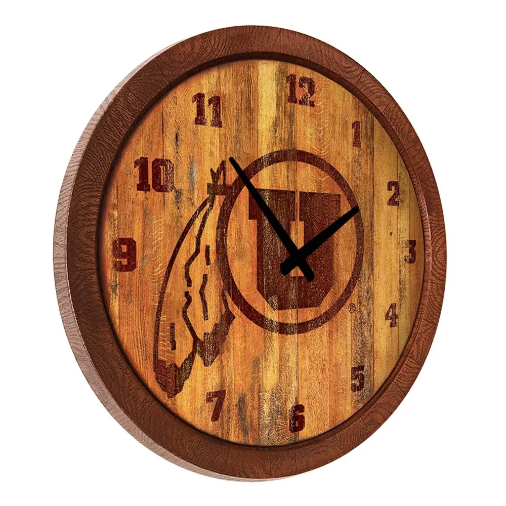 Utah Utes: Branded "Faux" Barrel Top Wall Clock