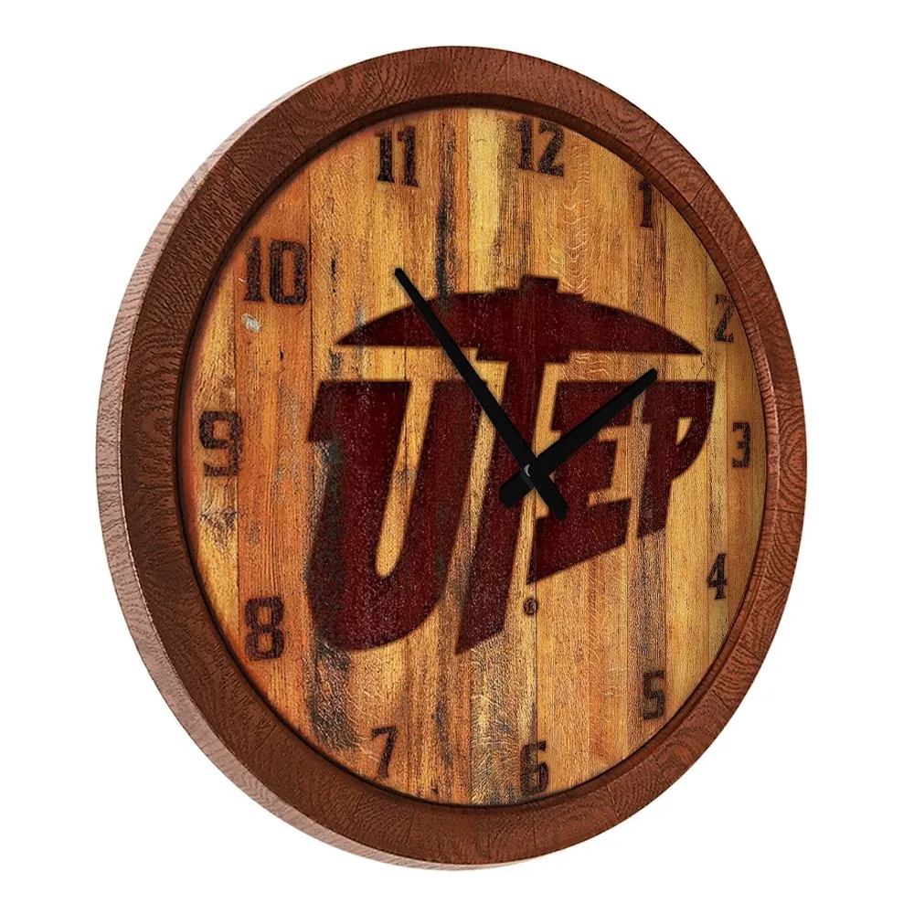 UTEP Miners: Branded "Faux" Barrel Top Wall Clock