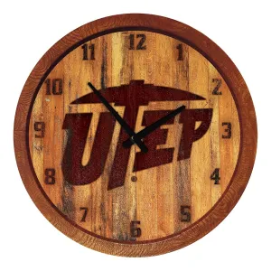UTEP Miners: Branded "Faux" Barrel Top Wall Clock