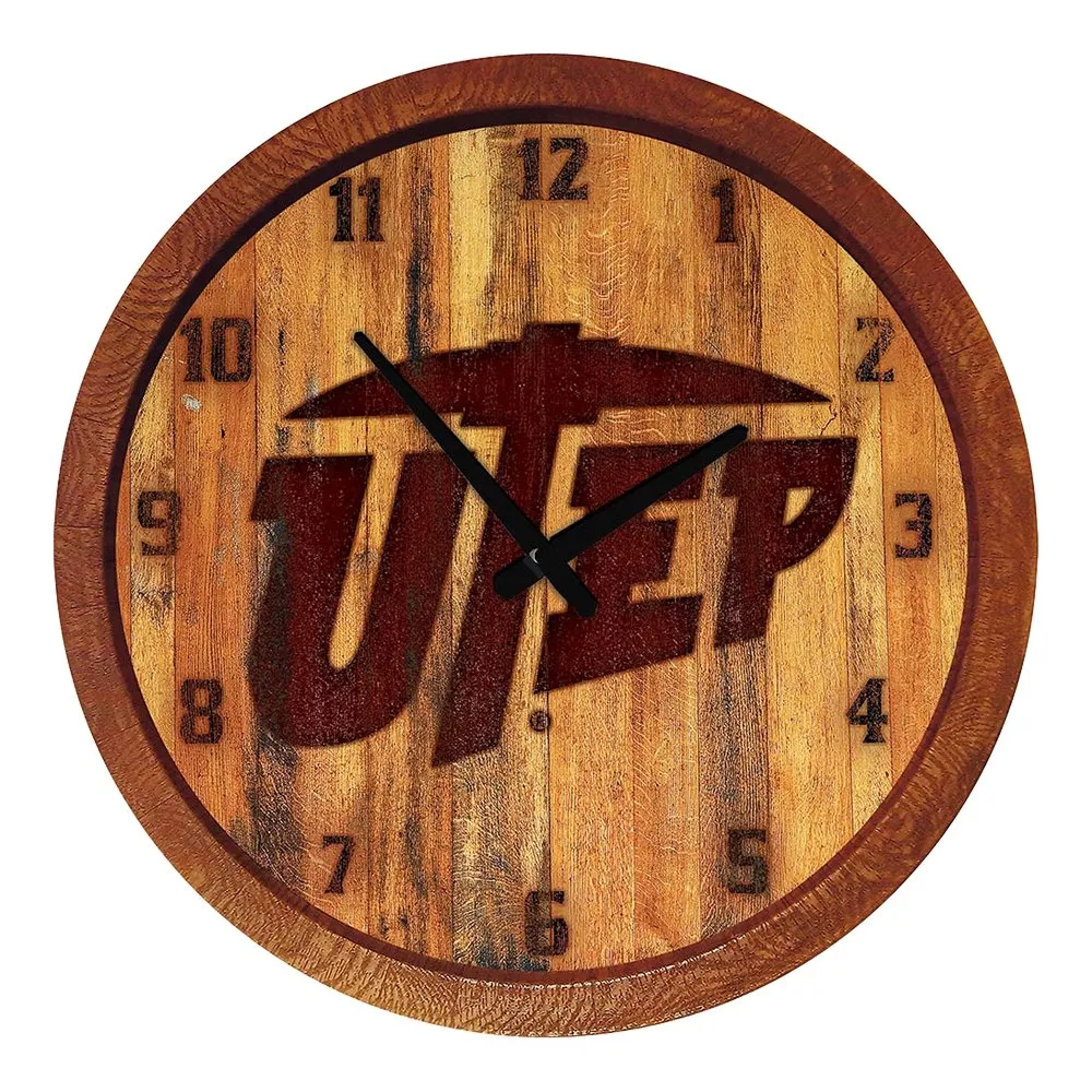 UTEP Miners: Branded "Faux" Barrel Top Wall Clock