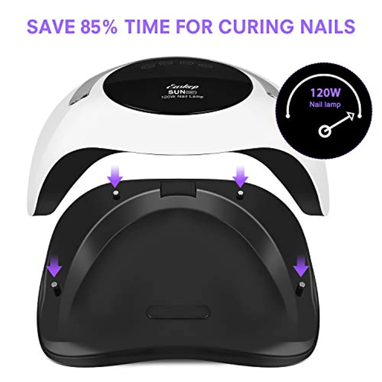 UV LED Nail Lamp Easkep - 120W Gel Nail Polish UV Light for Nail Dryer Curing Lamp Faster 4 Timer Setting Professional Portable Handle for Fingernail and Toenail Auto Sensor Nail Machine (120W)