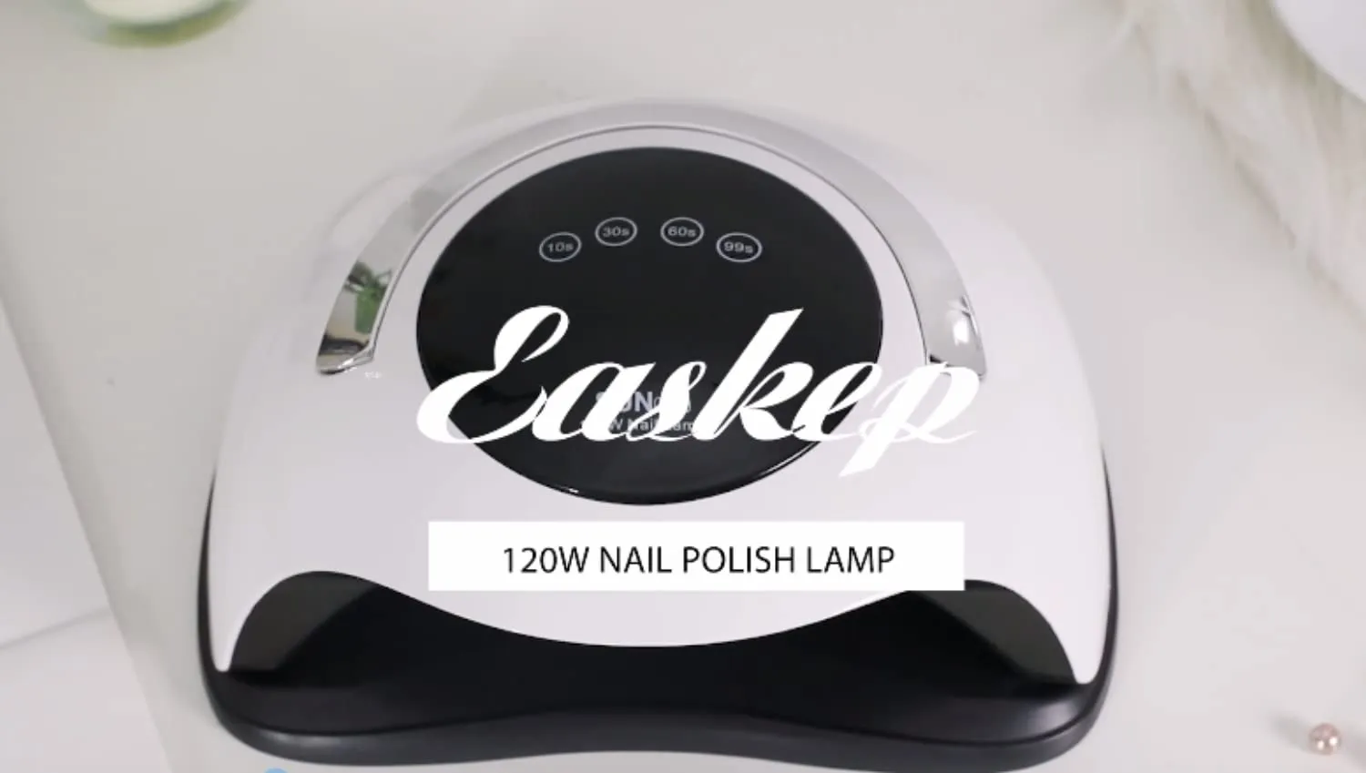 UV LED Nail Lamp Easkep - 120W Gel Nail Polish UV Light for Nail Dryer Curing Lamp Faster 4 Timer Setting Professional Portable Handle for Fingernail and Toenail Auto Sensor Nail Machine (120W)