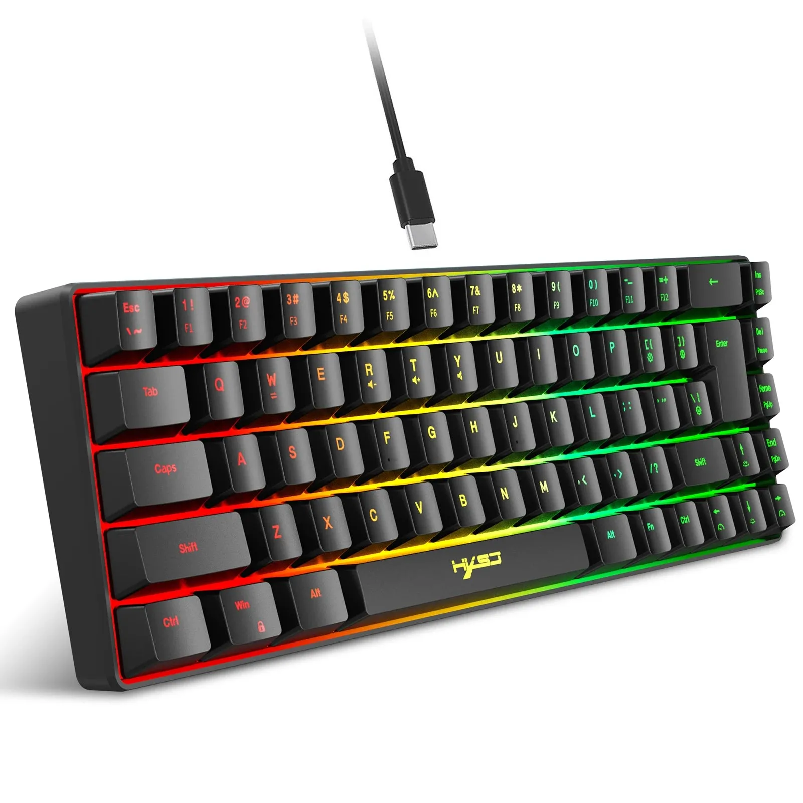 V200 Wired K68 RGB Streamer Mini Gaming Keyboard
