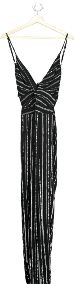 Va Va Voom Black Striped Jumpsuit UK S