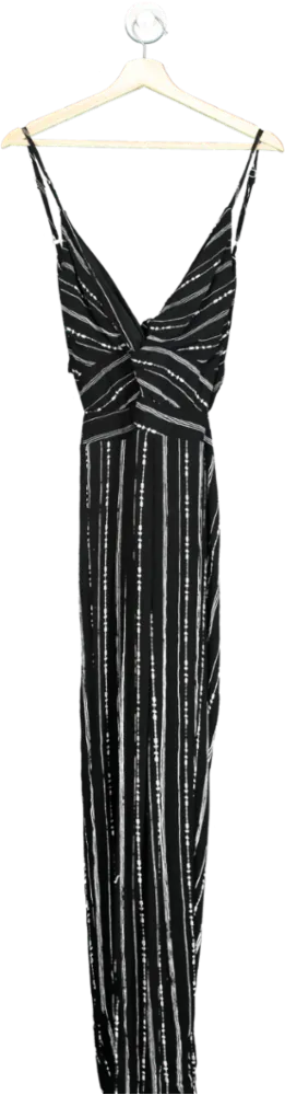 Va Va Voom Black Striped Jumpsuit UK S