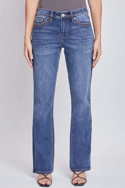 Valerie Mid-Rise Faux Flap Pocket Bootcut Jeans