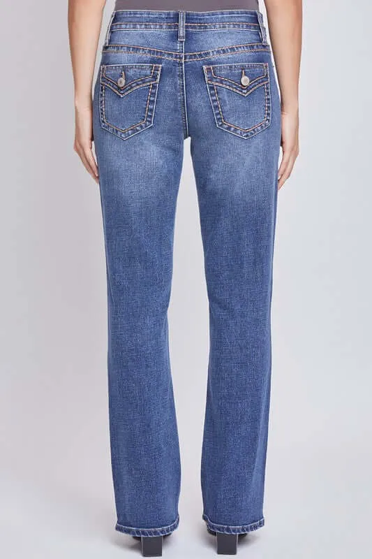 Valerie Mid-Rise Faux Flap Pocket Bootcut Jeans