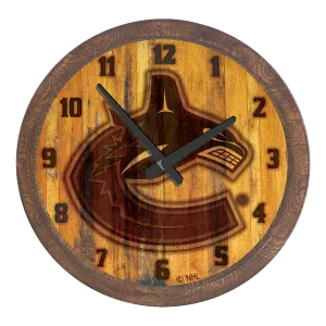 Vancouver Canucks: Branded "Faux" Barrel Top Wall Clock