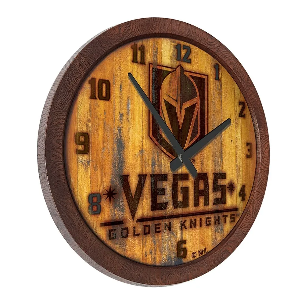 Vegas Golden Knights: Branded "Faux" Barrel Top Wall Clock