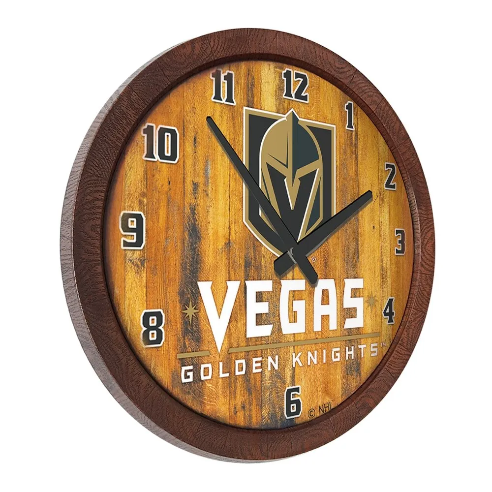 Vegas Golden Knights: "Faux" Barrel Top Wall Clock