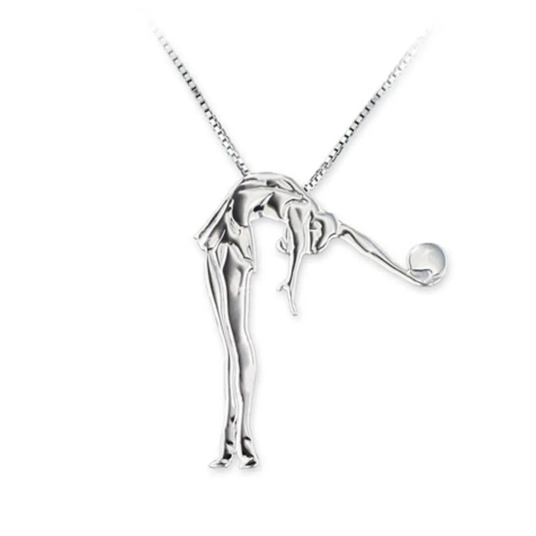 Venetian 925 Silver Necklace "Gymnast exercise with a Ball"