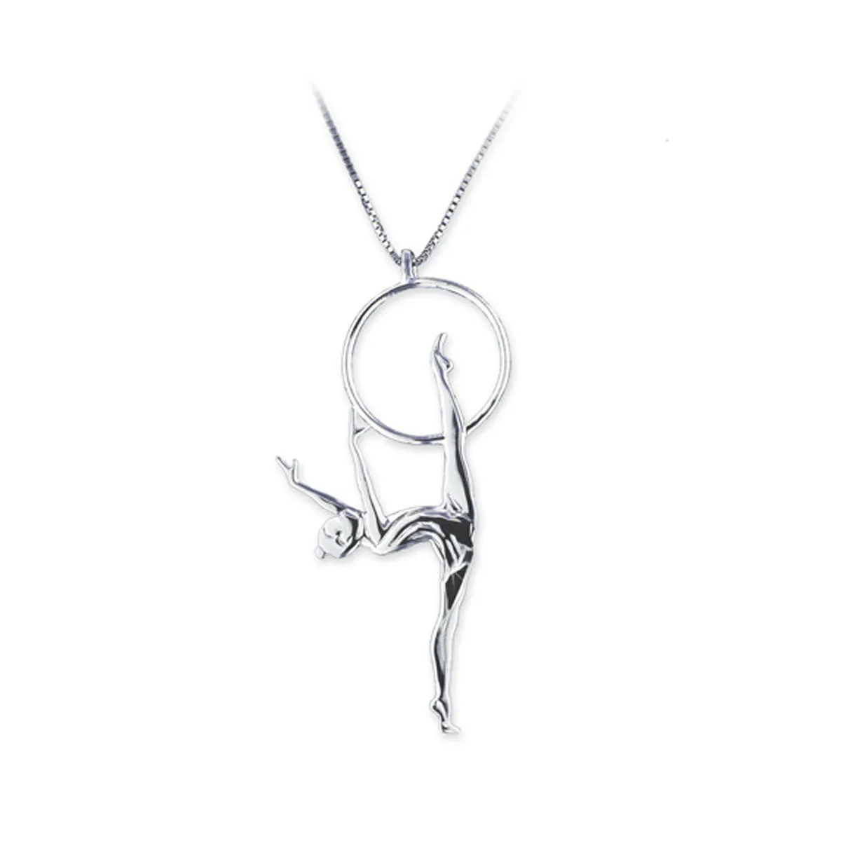 Venetian Silver 925 Necklace "Gymnast with Hoop"