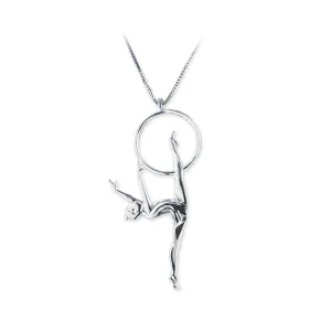 Venetian Silver 925 Necklace "Gymnast with Hoop"