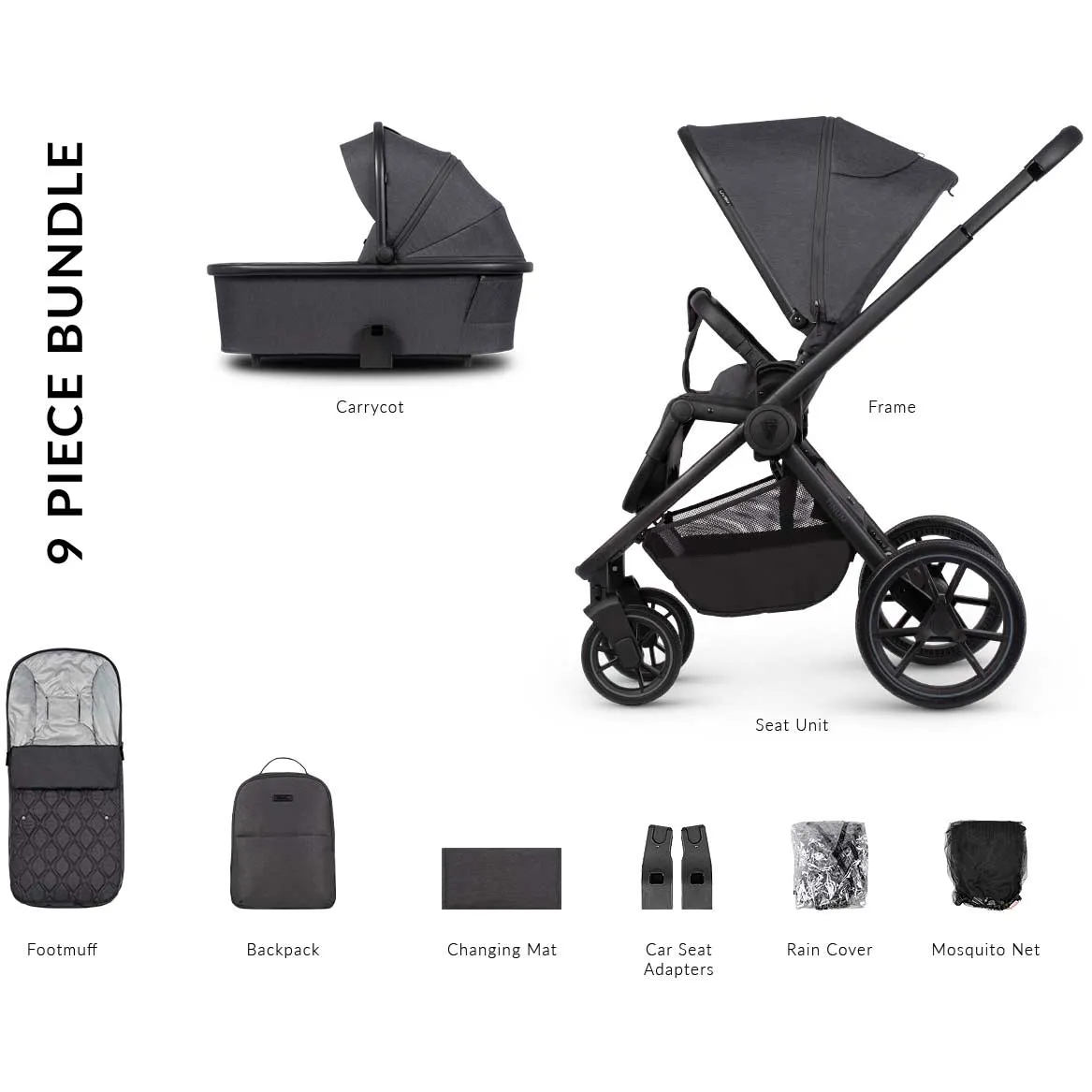 Venicci Tinum Edge 2in1 - Charcoal