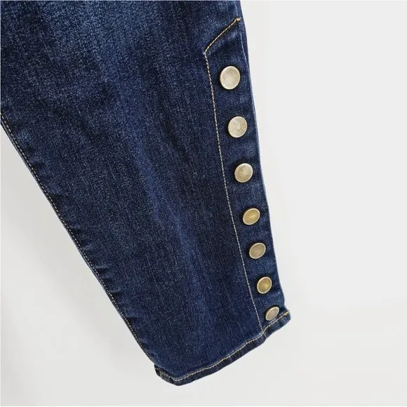 Veronica Beard Debbie High-Rise Skinny Jean with Side Vents - Dark Vintage Wash