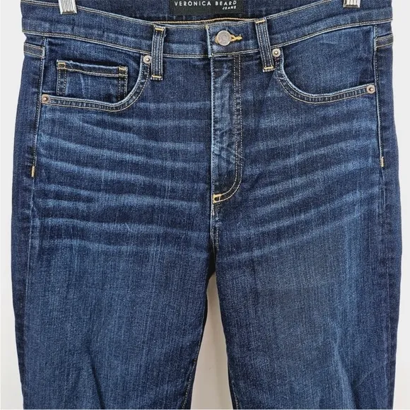 Veronica Beard Debbie High-Rise Skinny Jean with Side Vents - Dark Vintage Wash