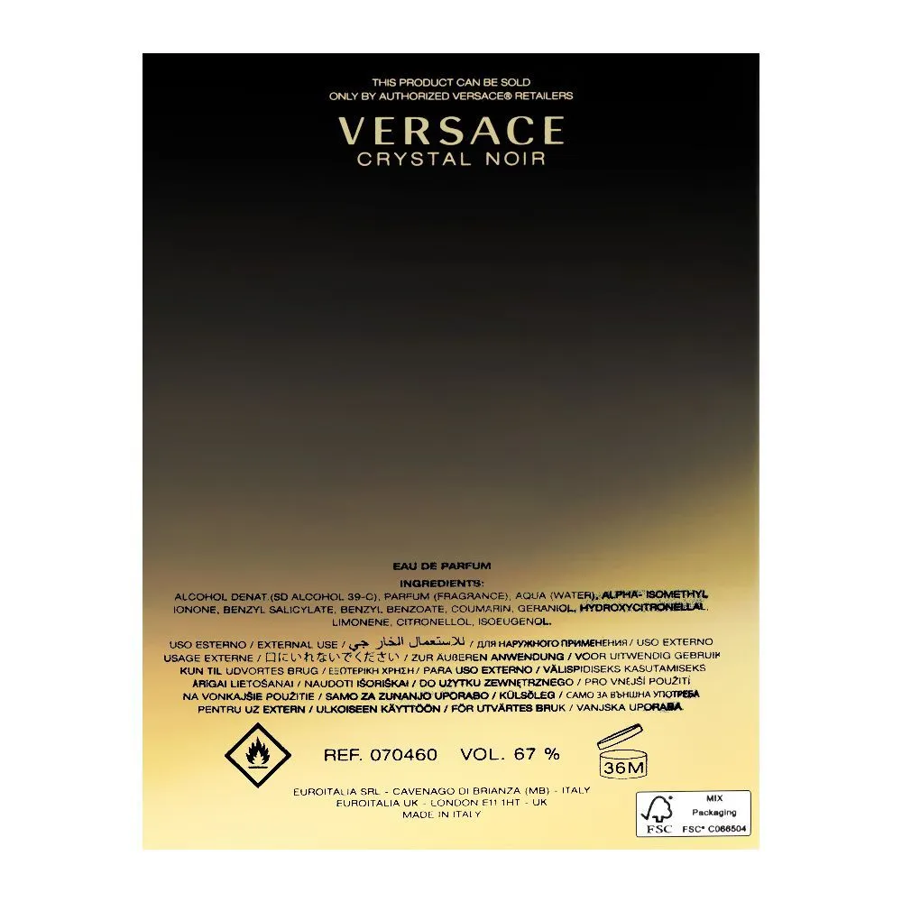 Versace Crystal Noir EDP| Italy | Fragrances  For Men.